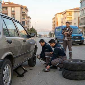 Yerinde Stepne Değişimi